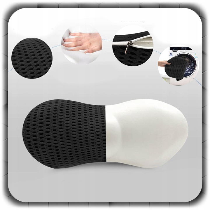 Polštář z paměťové pěny na sedadlo do auta za záda, na židli 